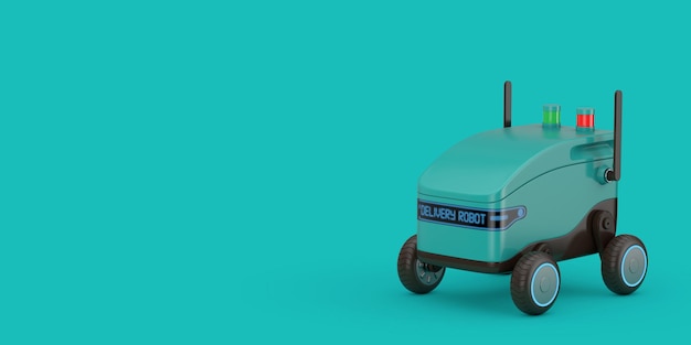 Artificial Intelligence Service Delivery Robot Drone 3d Rendering