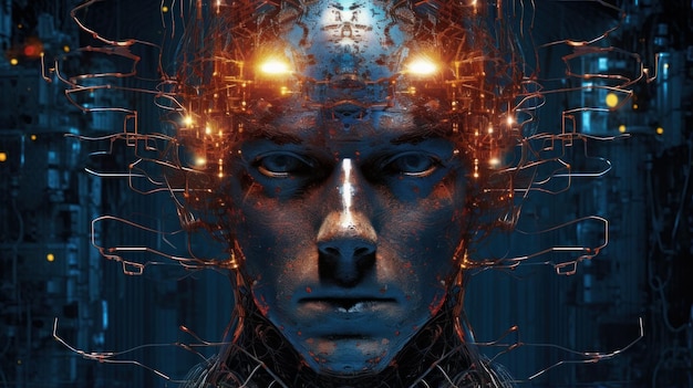 artificial intelligence with a male face