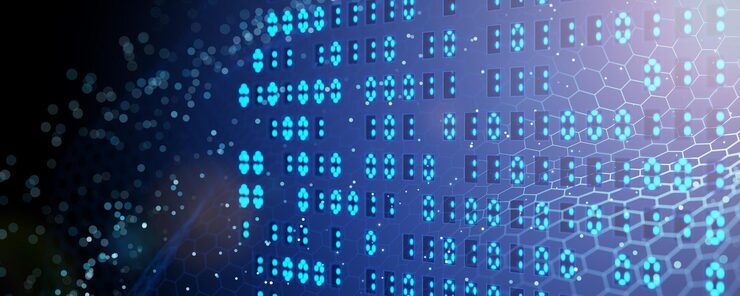 Photo artificial intelligenceabstract background digital background tneural network concept blockchain binary background echnological background 3d rendering