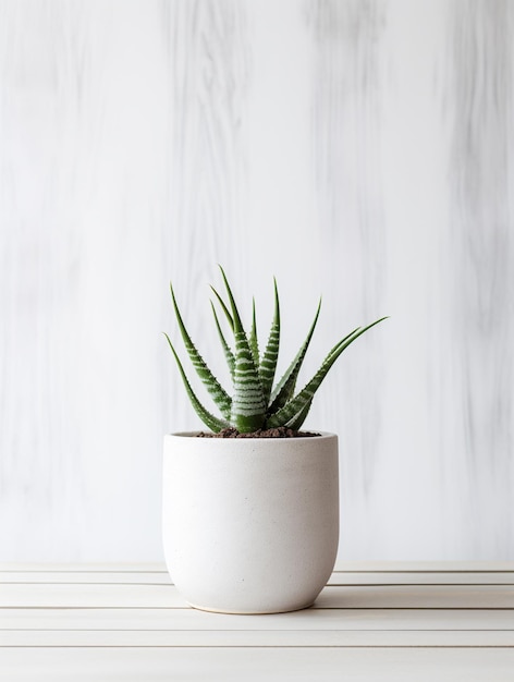 Pianta artificiale di aloe vera in un vaso di terracotta come decorazione  naturale generativa ai