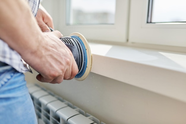 Artificial stone window sill installation technological process