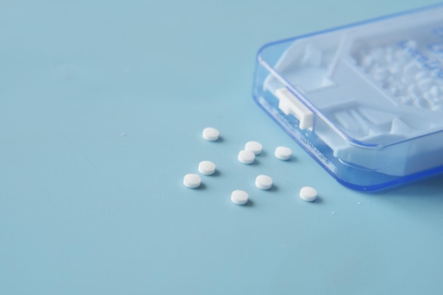 Artificial sweetener container on table