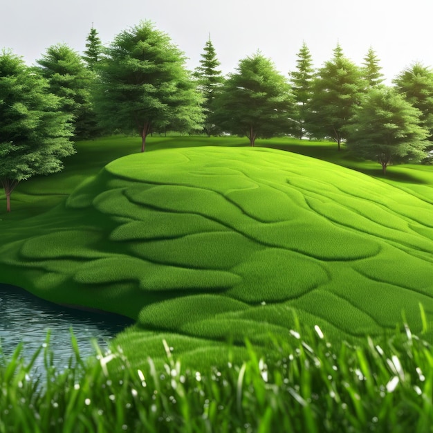 Фото Искусственный газон кусок земли 3d модель земли