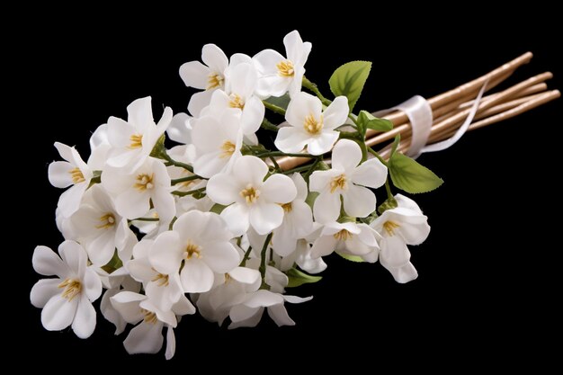 Artificial white flower in a packet