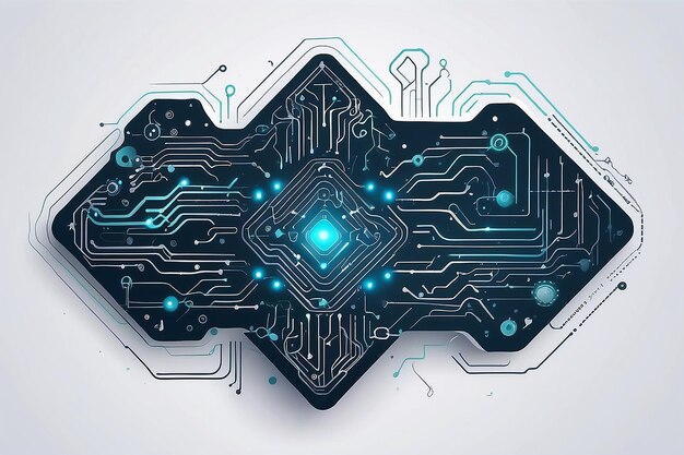 Foto artificiële intelligentie circuitlijn stijl machine learning ontwerp slimme netwerk digitale technologie