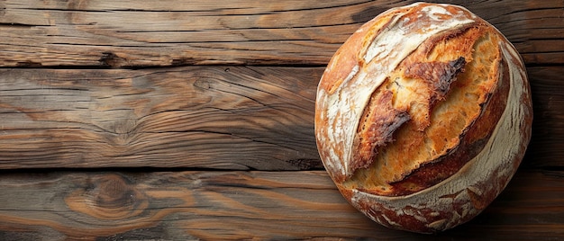 Artisan Bread on Rustic Wood Flat Lay