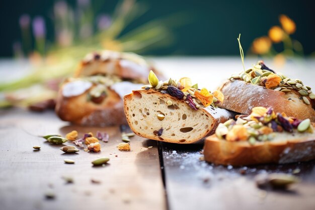 Artisan breads with seeds and nuts