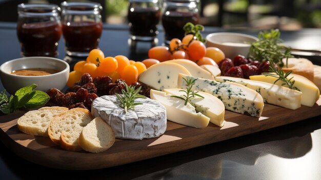 Foto presentazione del piatto di formaggio artigianale