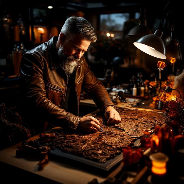 Artisan Craft Skillful Leatherworking