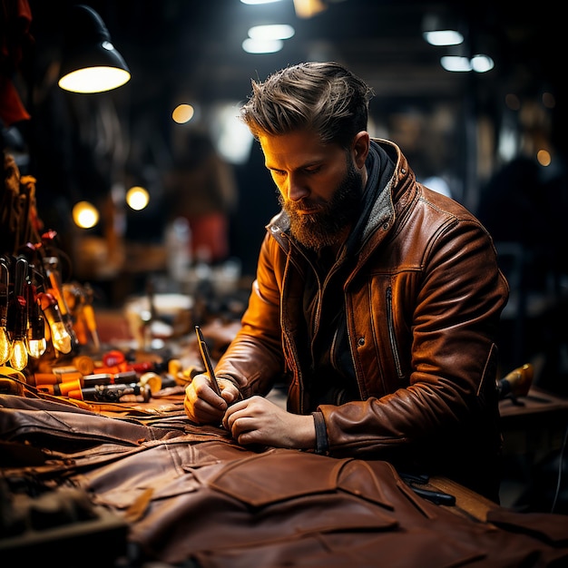 Artisan Elegance Skillful Leather Crafting