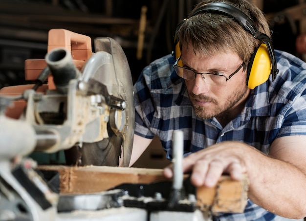 Artisan working with wood