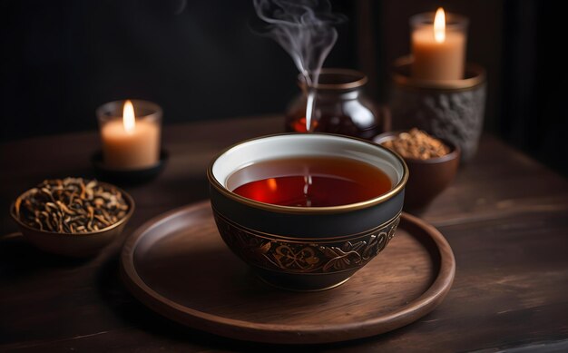 Artisanal Black Tea in a Handcrafted Bowl