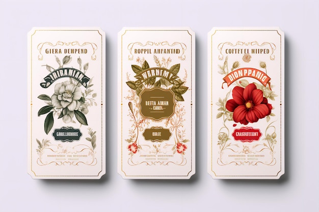 Photo artisanal coffee label a rich and bold brew