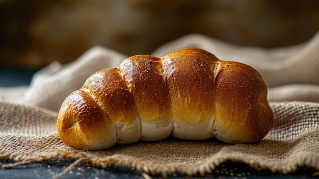 写真 田舎風のテーブルトップに展示された土虫の形をした手作りのパン