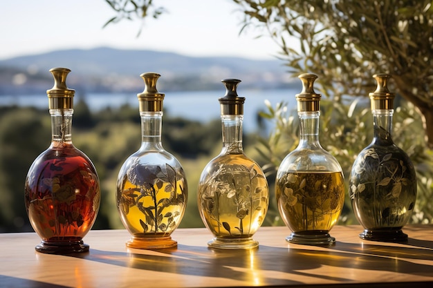 Artisanal Greek Olive Oil in Decorative Bottles