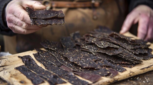 Photo artisanal jerky making process