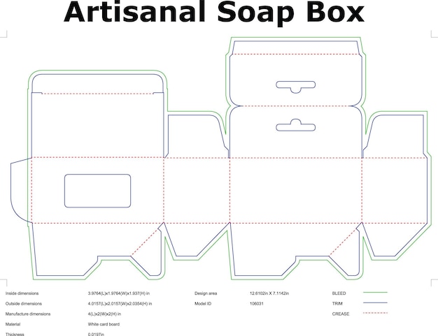 Artisanal Soap Box Die-Cut Template