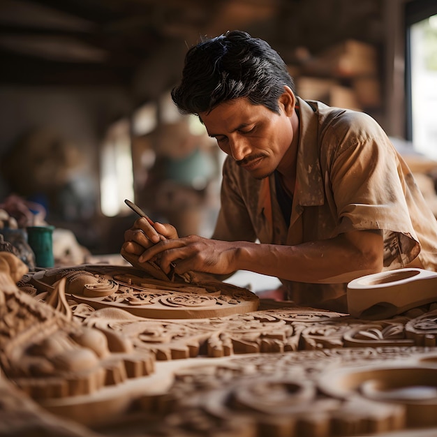 artisans at work focusing on the intricate details and craftsmanship