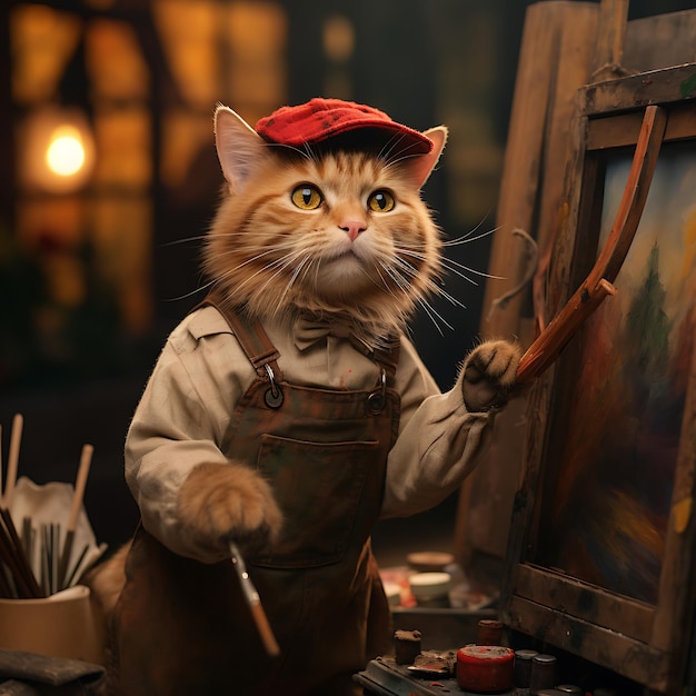 Photo artist cat anthropomorphic photo