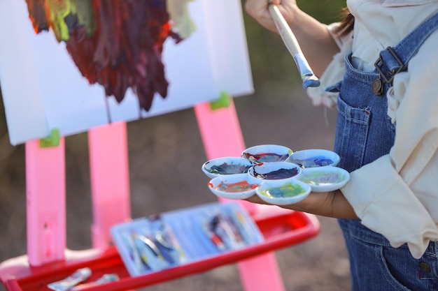 Artist girl and her watermelon