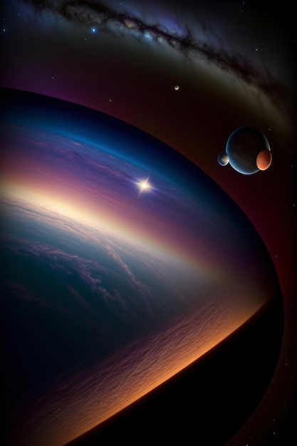 An Artist'S Impression Of A Distant Planet And A Distant Star