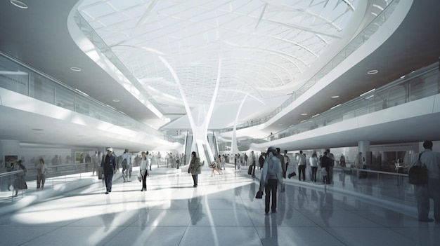 Photo an artist's impression of the terminal at the airport.