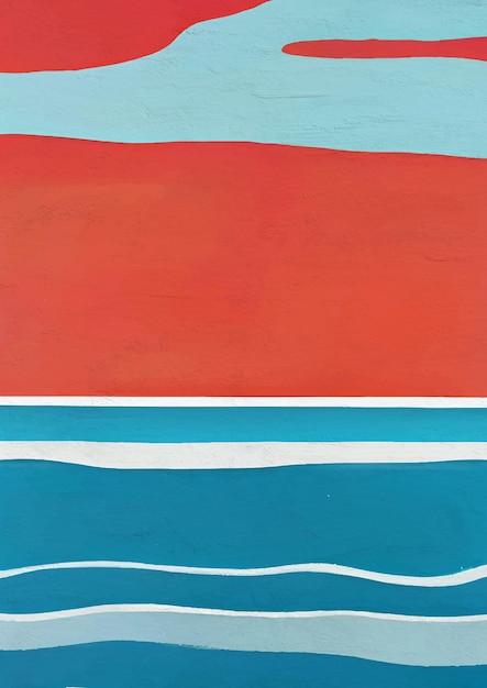 Artistc handgeschilderde abstracte oceaan canvas afdrukbare kunst