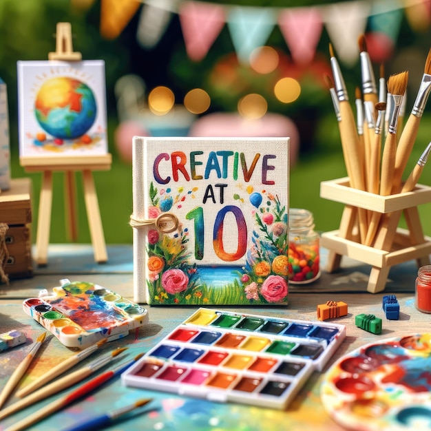 Artistic 10th Birthday Party with Miniature Art Set