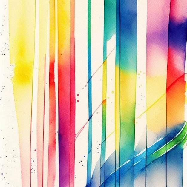 Artistic abstract artwork textures lines stripe pattern design in watercolor style