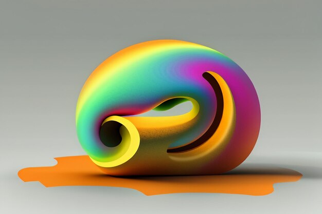 Artistic abstract creative colorful 3d rendering model strange shape ornament decoration