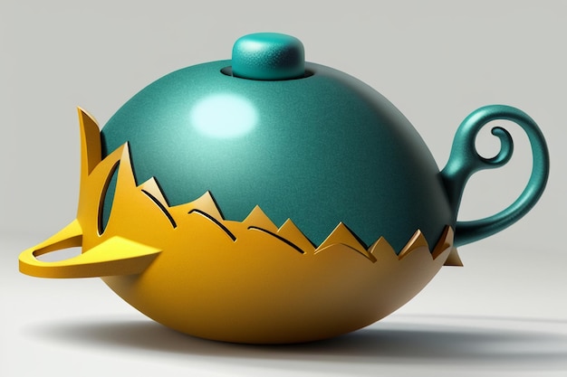 Artistic abstract creative colorful 3d rendering model strange shape ornament decoration