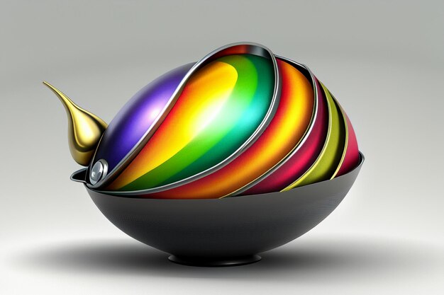 Artistic abstract creative colorful 3d rendering model strange shape ornament decoration