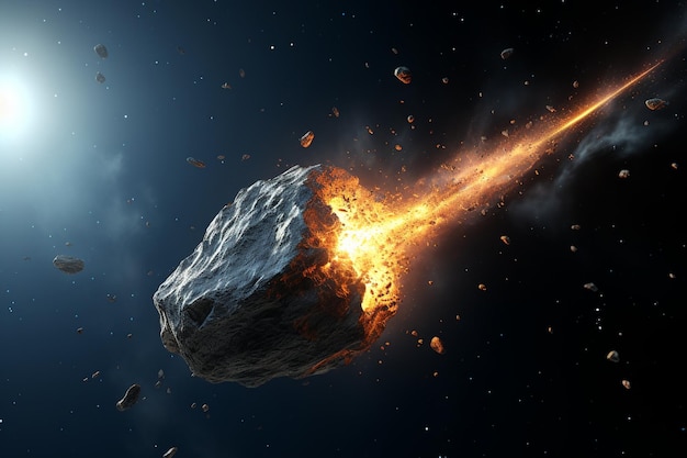 Foto asteroide artistico che proietta dipinti sull'00043 03