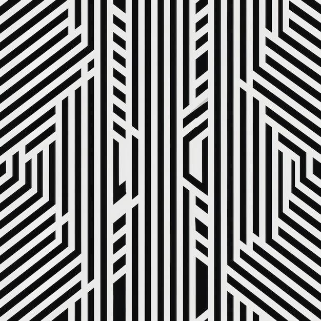 バーコードの直線を持つ芸術的な黒と白のアーガイルパターン