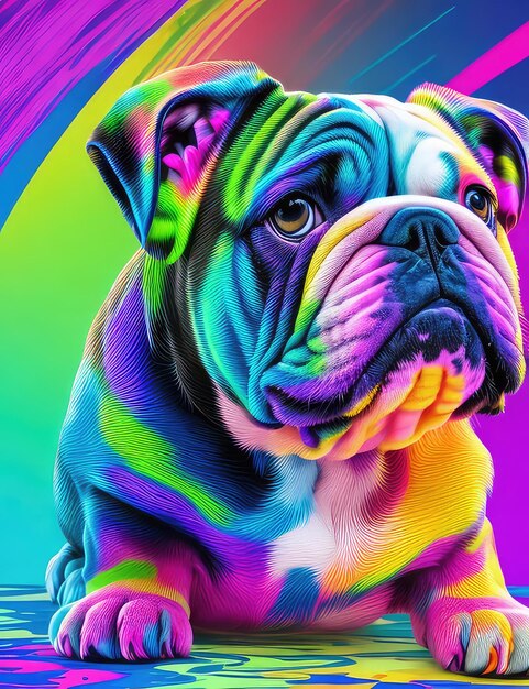 Photo the artistic bulldog portrait