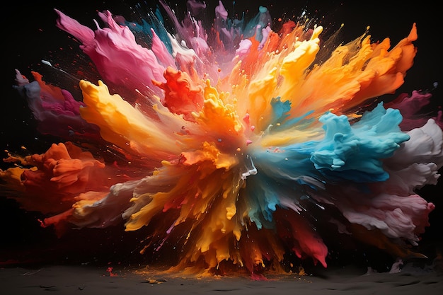 Artistic Burst Vibrant Explosion on a Canvas of Innovative Techniques