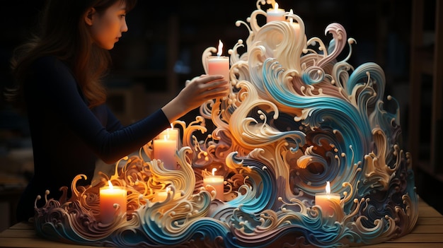 Foto processo artistico di fabbricazione di candele