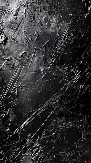 Художественное изображение трещины и царапины на черно-белой стене Концепция текстурированного фона