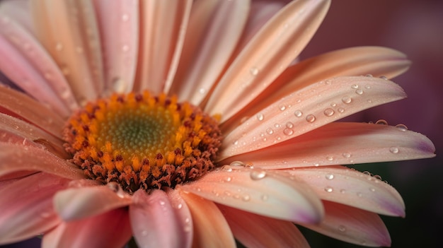 Artistic Closeup Of Pink And Peach Daisy