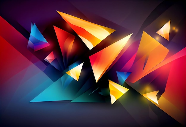 Artistic colorful illustration with 3d shape