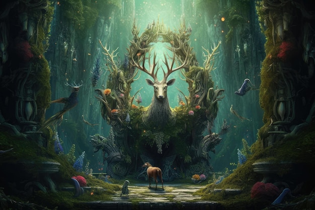 An artistic composition that blends fantasy and nature