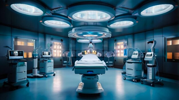 Artistic concept painting of a beautifulfuturistic hospital Tender and dreamy design background