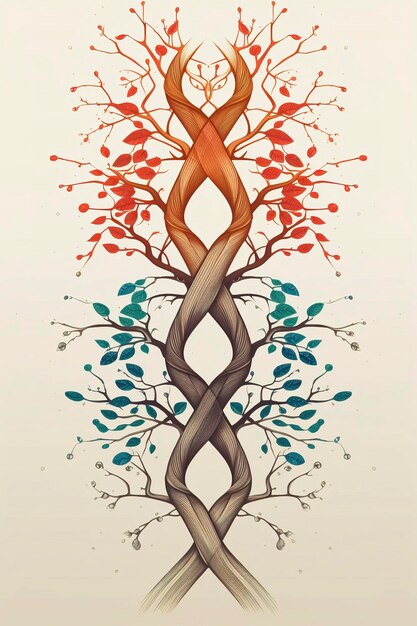 Photo an artistic depiction of a dna double helix