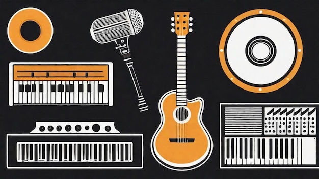 Artistic Depiction of Musical Instruments