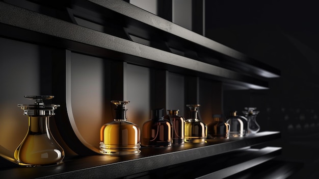 Artistic Display of HighEnd Perfume Bottles