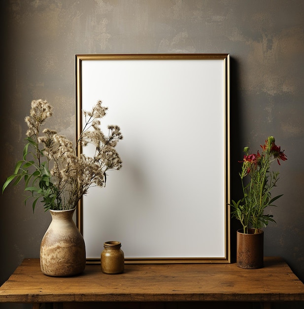 Artistic Essence A Wood Frame with a Paper on Its Floor in the Style of LaidBack Luxury