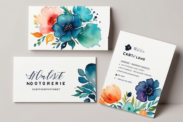 Photo artistic expression artistic watercolor accents business card