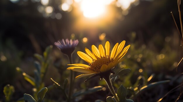 Artistic focus Beautiful flower with a dreamy blurred natural setting