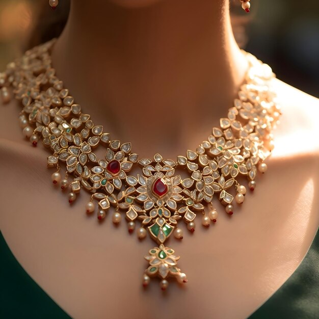 Artistic Gold Necklace Design