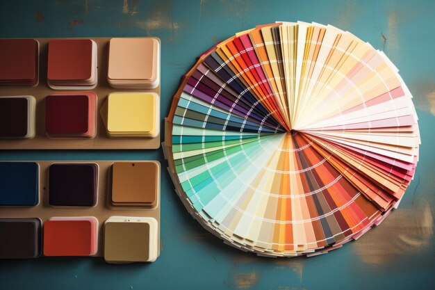 Photo the artistic guide to a vibrant color palette a comprehensive paint samples catalog